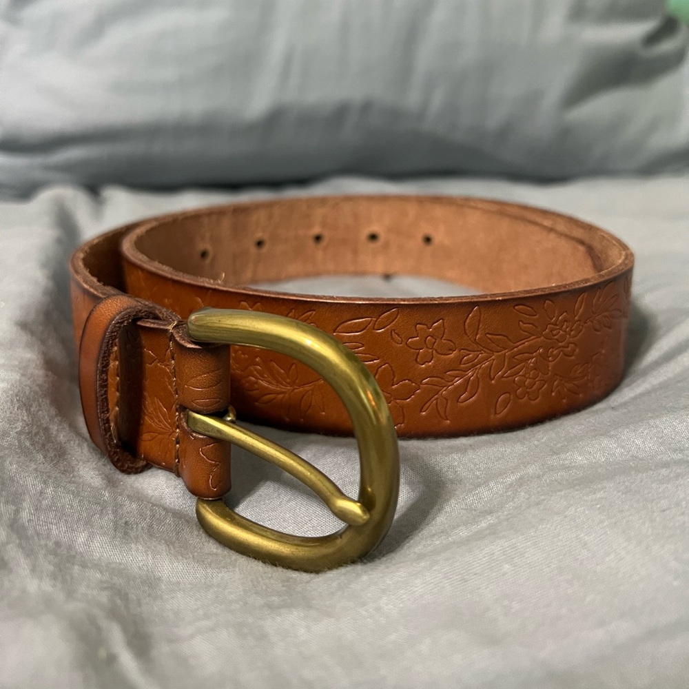 American Eagle Floral Print Belt, brown and gold, XS/S